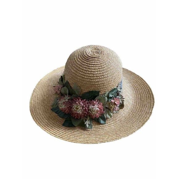 Chapeaux & Co Hat Straw Raffia Floral Garden Beach Wide Brim Sun main image 8